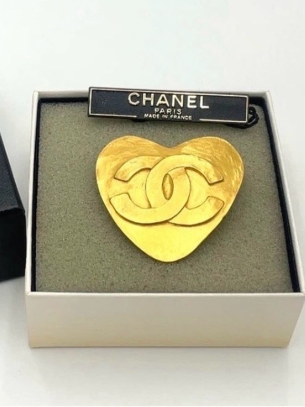 Chanel Heart Coco Mark CC Logo Brooch w/ Box
